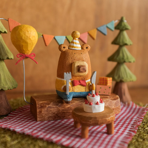 北欧 インテリア 木製【森のお誕生日会 ~クマ~】 北欧雑貨 置物