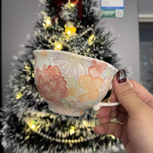 星花川】手作り万華風ティーカップセット 女性のための高級