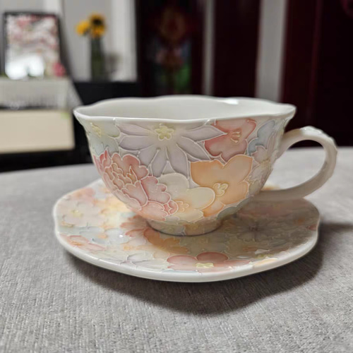 星花川】手作り万華風ティーカップセット 女性のための高級