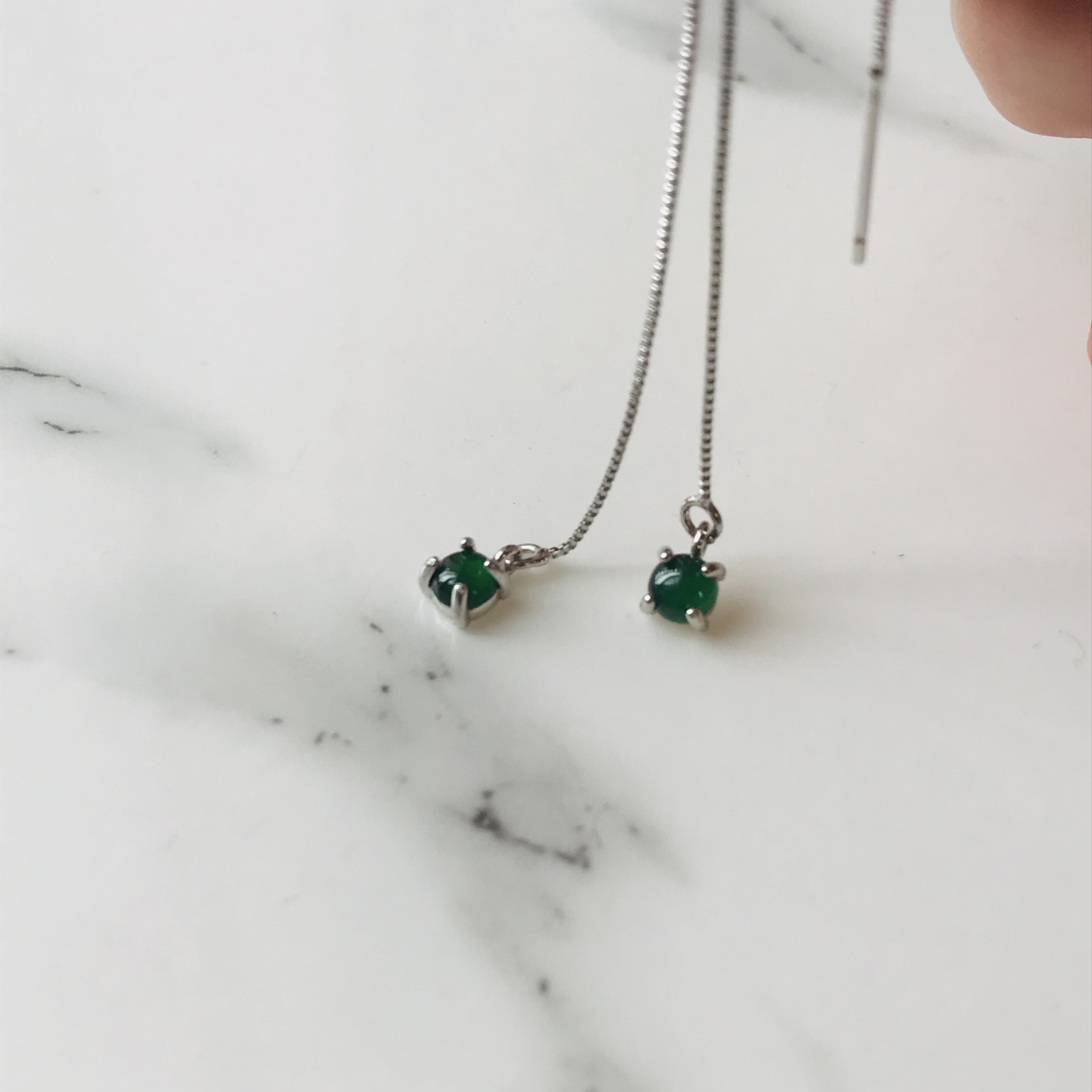[P35-001] ジェイド　JADE  ヒスイ　本翡翠　ピアス　　天然石　一点物　希少　グアテマラ産　s925