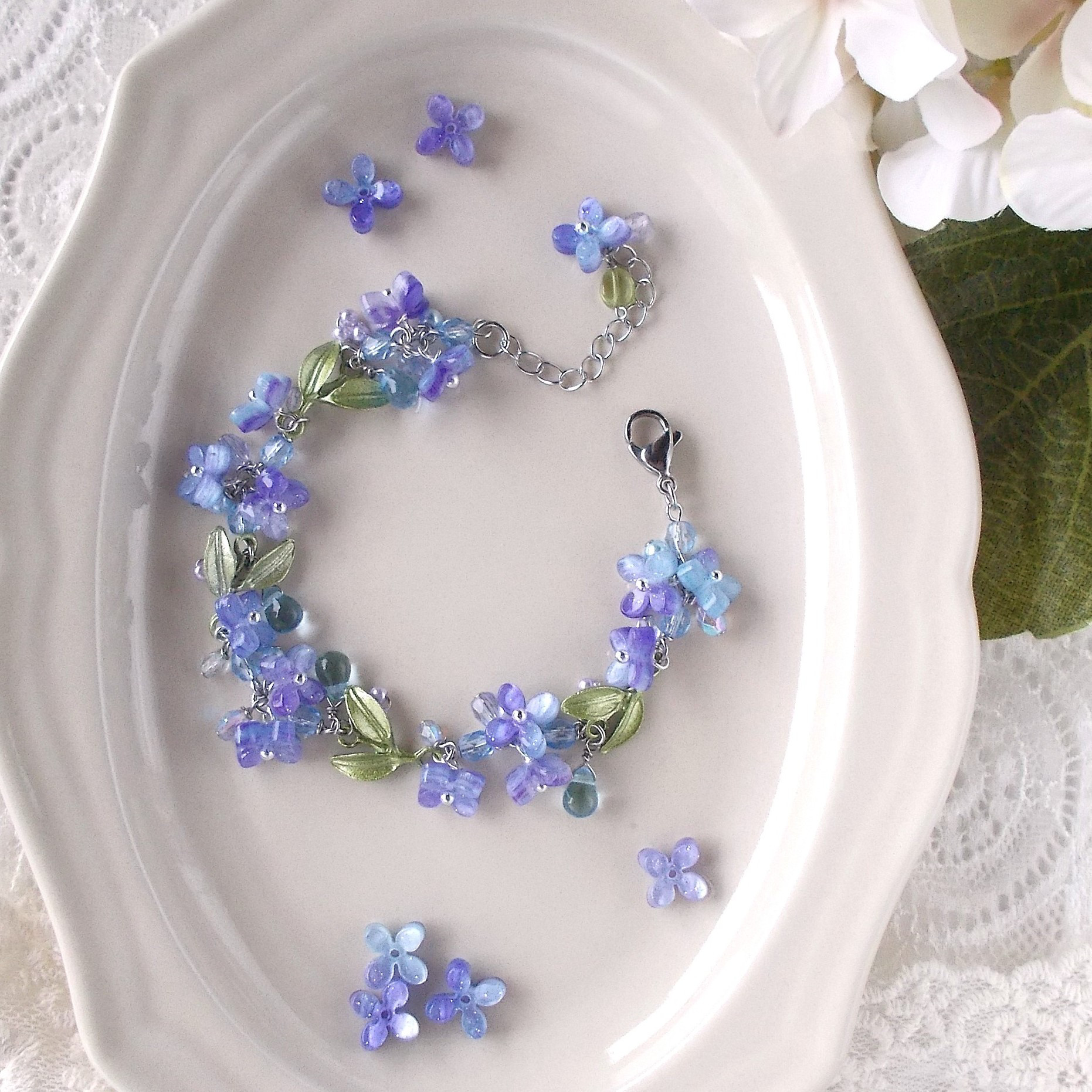 ＼半額SALE／ 紫陽花の花かんむりブレスレット ブレスレット mikirose 通販 アクセサリー