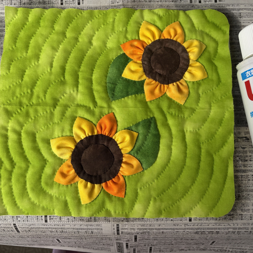 L字ファスナー長財布 真夏のひまわり ハワイアンキルト 長財布 coconut