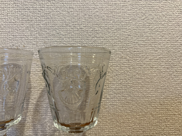 フランスの古いワイングラス　アンティーク　ブロカント　【ペアグラス】 7枚目の画像