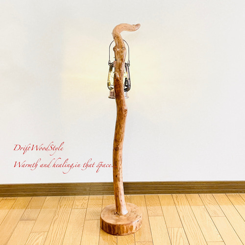 流木インテリア 芸術的な曲線を描く流木スタンド ランタンやエア