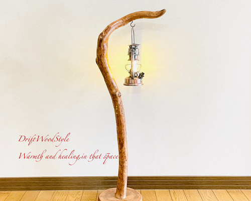 流木インテリア 芸術的な曲線を描く流木スタンド ランタンやエア