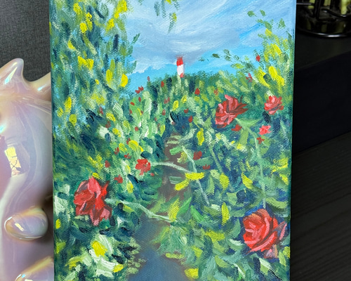 「咲く」　手描き　油絵　風景画　原画　油彩画　印象派 咲く」 手描き 油絵 風景画 原画 油彩画 印象派 咲く」 手描き 油絵