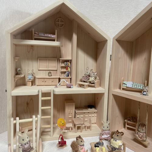 ブック型ドールハウス（ヒノキ材） その他家具 かけはし君 通販