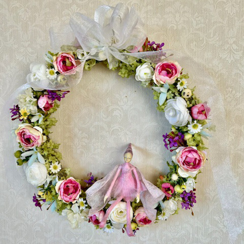 クレイフラワー♡フラワーリース♡花の妖精さん♡ハンドメイド 2025最新作】 クレイフラワー♡フラワーリース♡花の妖精さん