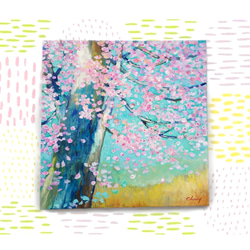 一点物】『 桜ー春風 』桜2025 油絵 F6号キャンバス 油彩 油画