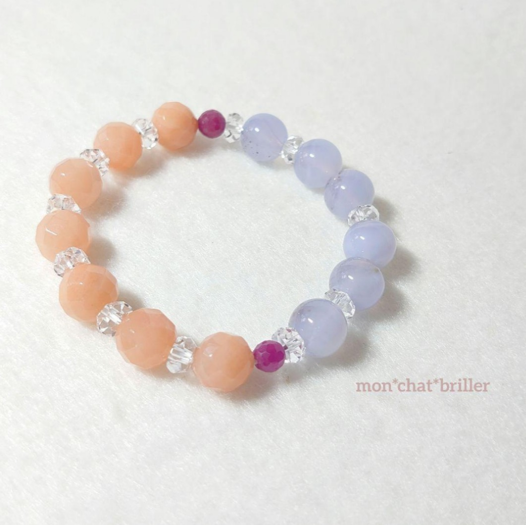 オレンジアベンチュリン、デンドリッククォーツインブルーレースアゲート　素敵な逸品