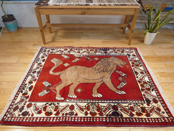 ペルシャ オールドギャッベ アマレバフト ラグ 115x95cm ペルシャ オールドギャッベ アマレバフト ラグ 115x95cm