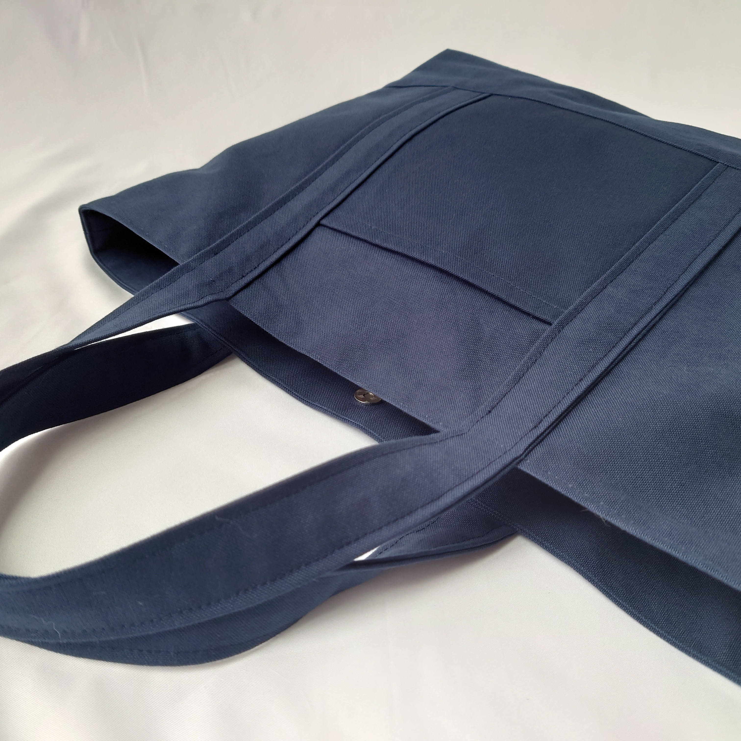 整理整頓仕切り水筒国産綿100％内ポケット通勤A4ビジネスバッグ帆布シンプル無地大きいトートバッグネイビー紺母の日父の日