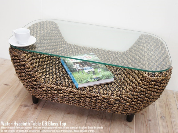 カウンターテーブル　コーヒーテーブル　アジアン　ウッド　ウォーターヒヤシンス カウンターテーブル コーヒーテーブル アジアン ウッド ウォーター