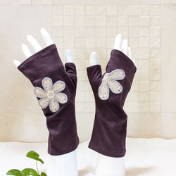 ❃夏のUVカットのアームカバー ショートバージョン 紫（ブレード