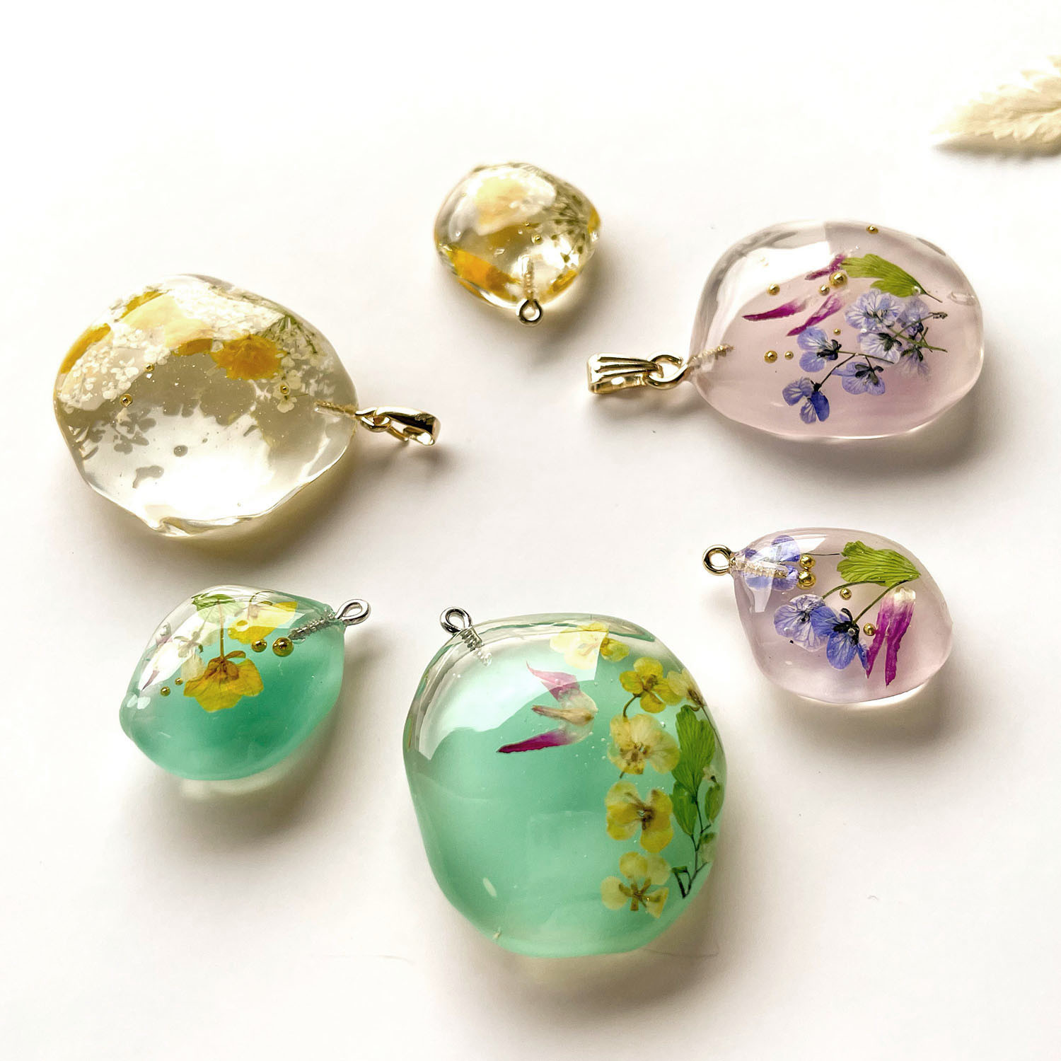 うちの子【遺骨・遺毛アクセサリー】レジン2個セット　 C-022