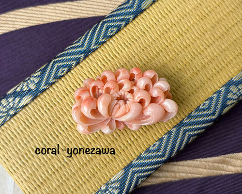 珊瑚の帯留.〜乱菊咲き乱れ〜 長期持ち越し品 その他アクセサリー