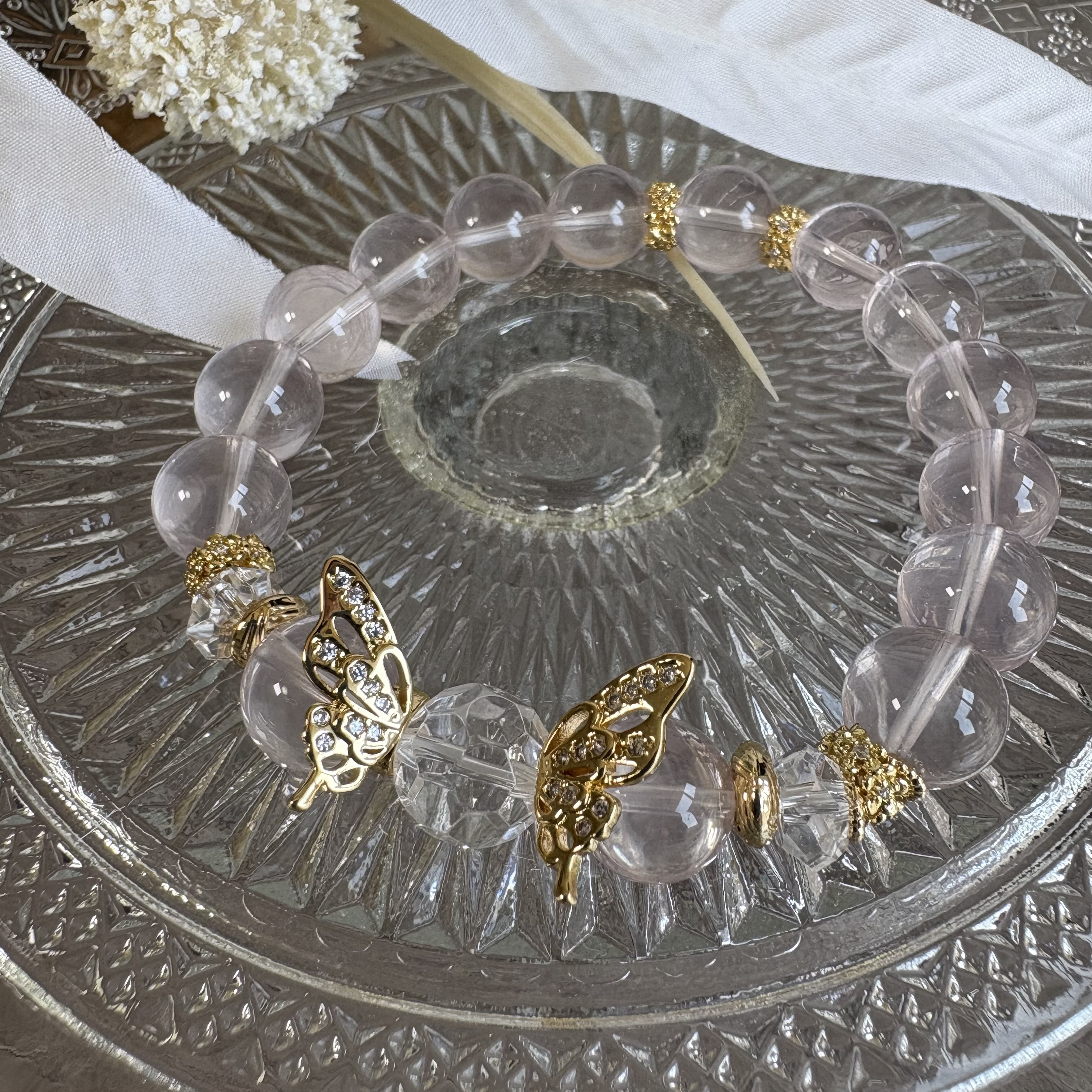 高品質スターローズクォーツブレスレット158