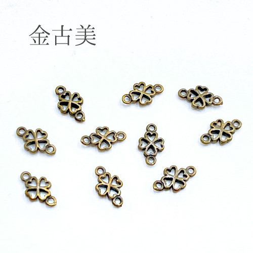 金属チャーム クローバー 四つ葉 ミニ コネクター ゴールド 金古