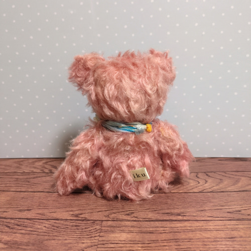 海外並行輸入正規品 おめめくりくりカーリーモヘアのピンクなテディベア ぬいぐるみ ぬいぐるみ