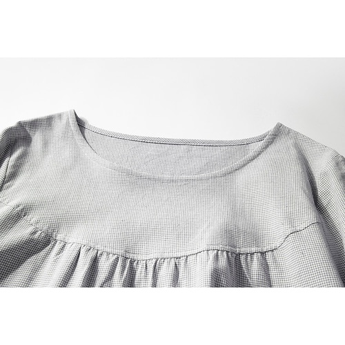 人気作家リネンワンピース リネンワンピース】美しいピンタックでアクセいらず