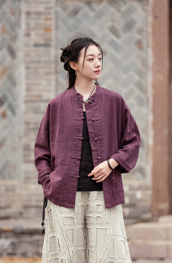 マディソンブルー　ラミー　マダムシャツ　麻　ピンク　パープル MADAME SHIRT RAMIE | SHIRT/BLOUSE | MADISONBLUE