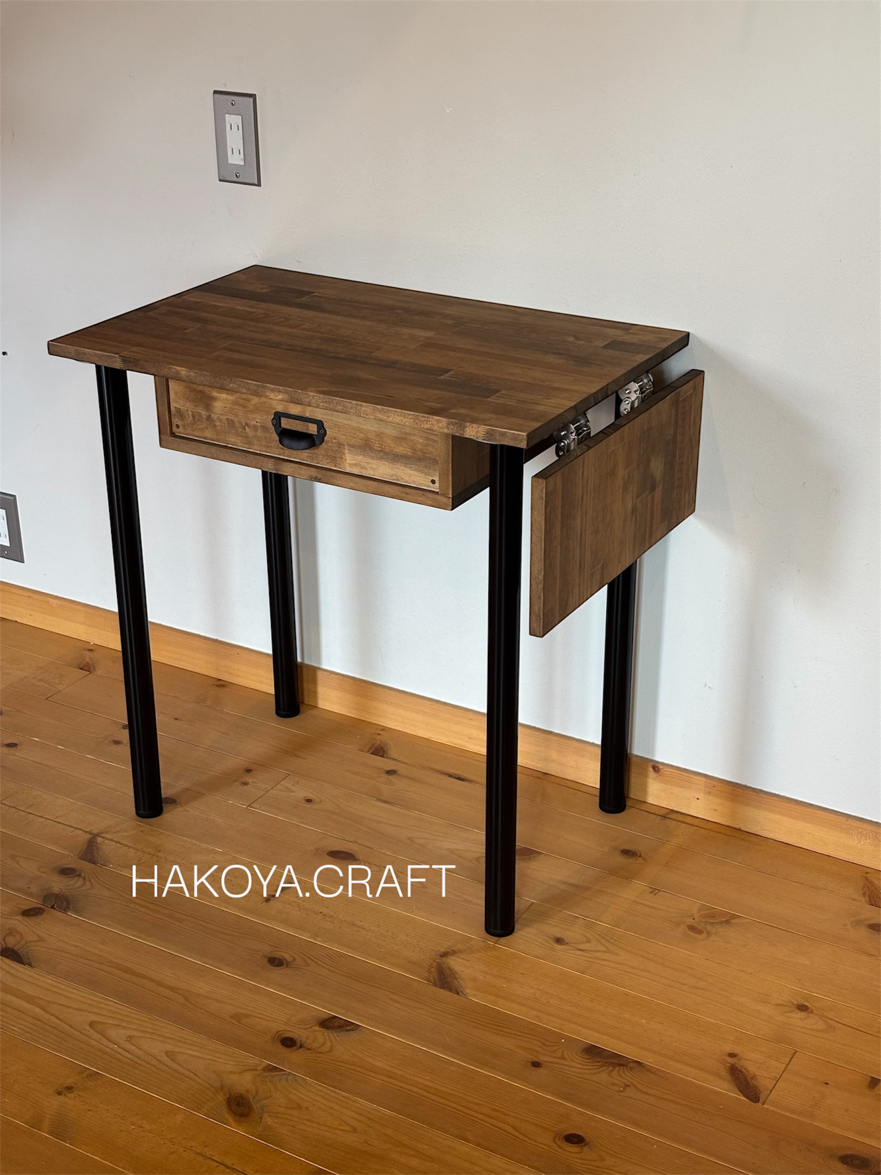 【新作】109.Work Desk 棚付き 拡張天板　組立工具不要 アイアン/デスク/机/テーブル