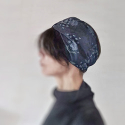 ＊handmade＊no.27 ターバン　ヘアバンド ターバンなヘアバンド 黒ムラ染め ヘアバンド・ターバン mille
