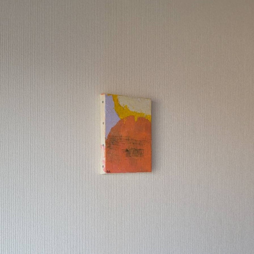 原画一点もの 絵画 『maru』【豆絵】油絵 キャンバスサイズF0 気軽に