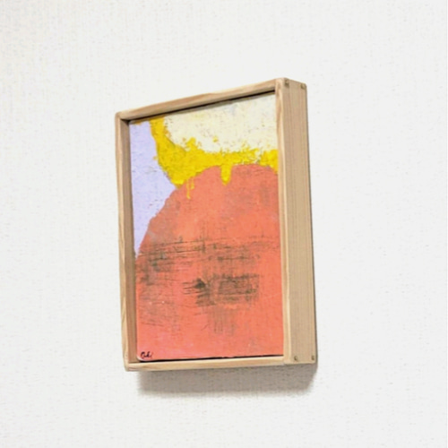 原画一点もの 絵画 『maru』【豆絵】油絵 キャンバスサイズF0 気軽に