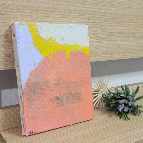 原画一点もの 絵画 『maru』【豆絵】油絵 キャンバスサイズF0 気軽に