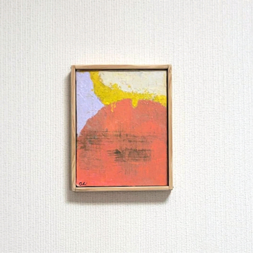原画一点もの 絵画 『maru』【豆絵】油絵 キャンバスサイズF0 気軽に