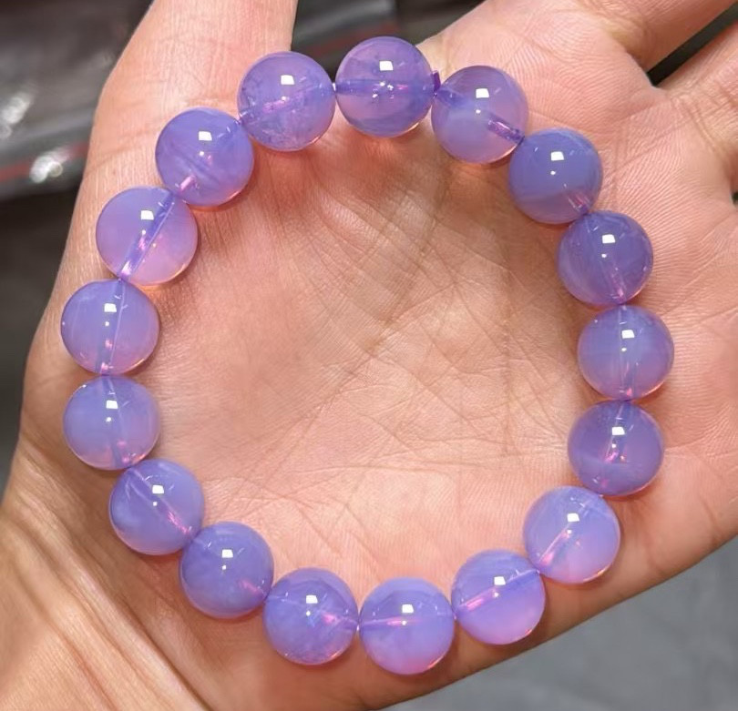 天然 パープルカルセドニー　ブレスレット