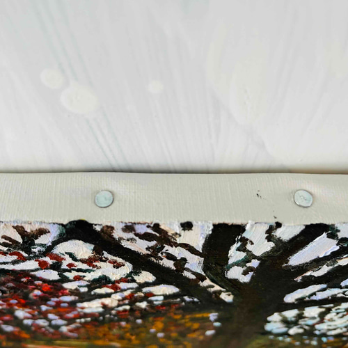 32 x 41 公分《秋日傍晚公園》原創油畫F6 N 畫かいがのみせあかちゃん