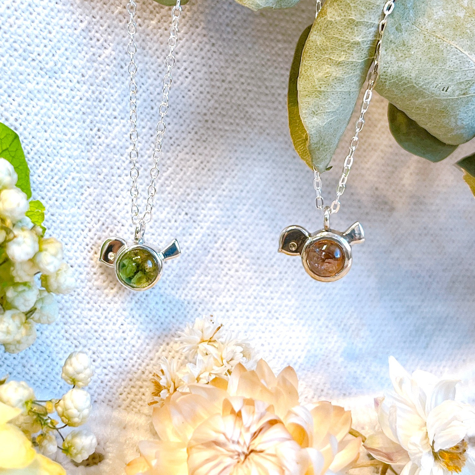 あなたの涙が小さな味方に　ナミダひよこのトルマリンネックレス　silver925