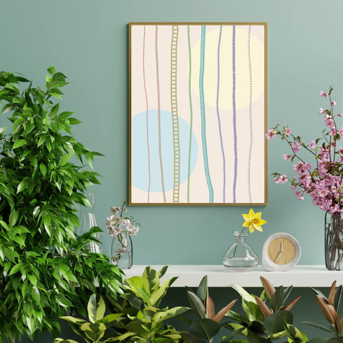 ポスター 抽象画 カラフル パステルカラー かわいい インテリア