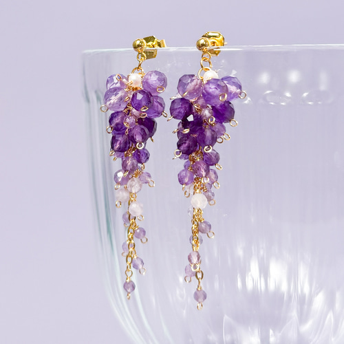 八重藤のピアス イヤリング変更可能 金属アレルギー対応 サージカル