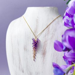 八重藤のネックレス 金属アレルギー対応 サージカルステンレス 藤の花