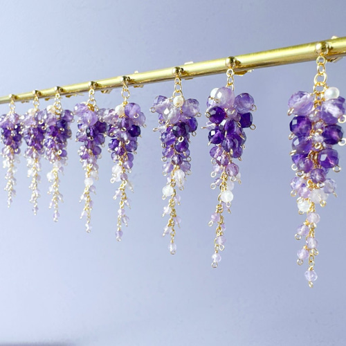 八重藤のネックレス 金属アレルギー対応 サージカルステンレス 藤の花