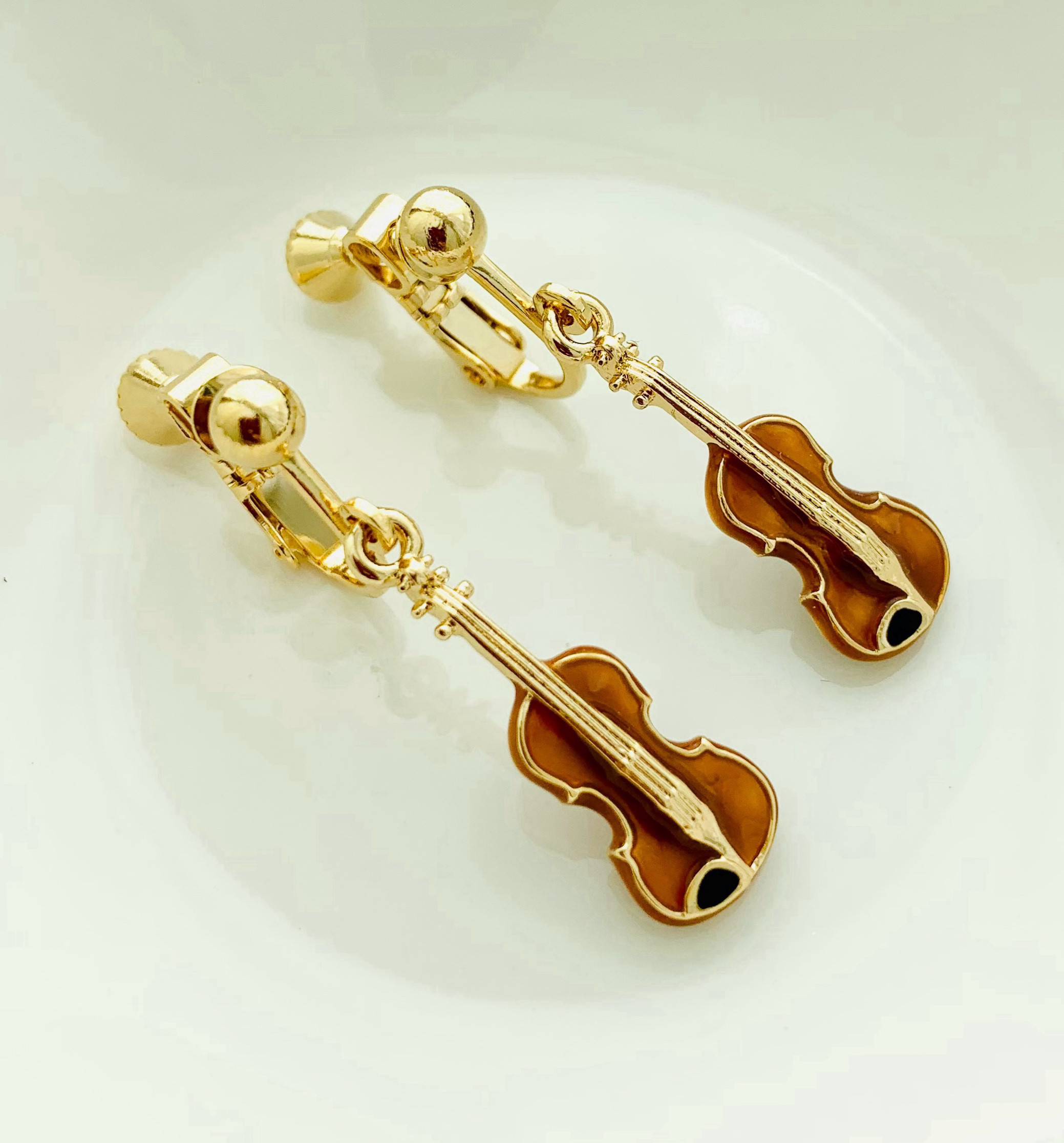 楽器型BRASS製オーダーネームアクセサリー　バイオリン型アクセサリー3種類