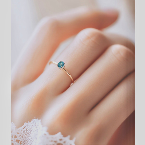 カンボジア産ブルージルコンのリング・サイズオーダー 指輪・リング