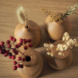 天然木の花器【栗・クリ】一点物・一輪挿し・フラワーベース 7枚目の画像