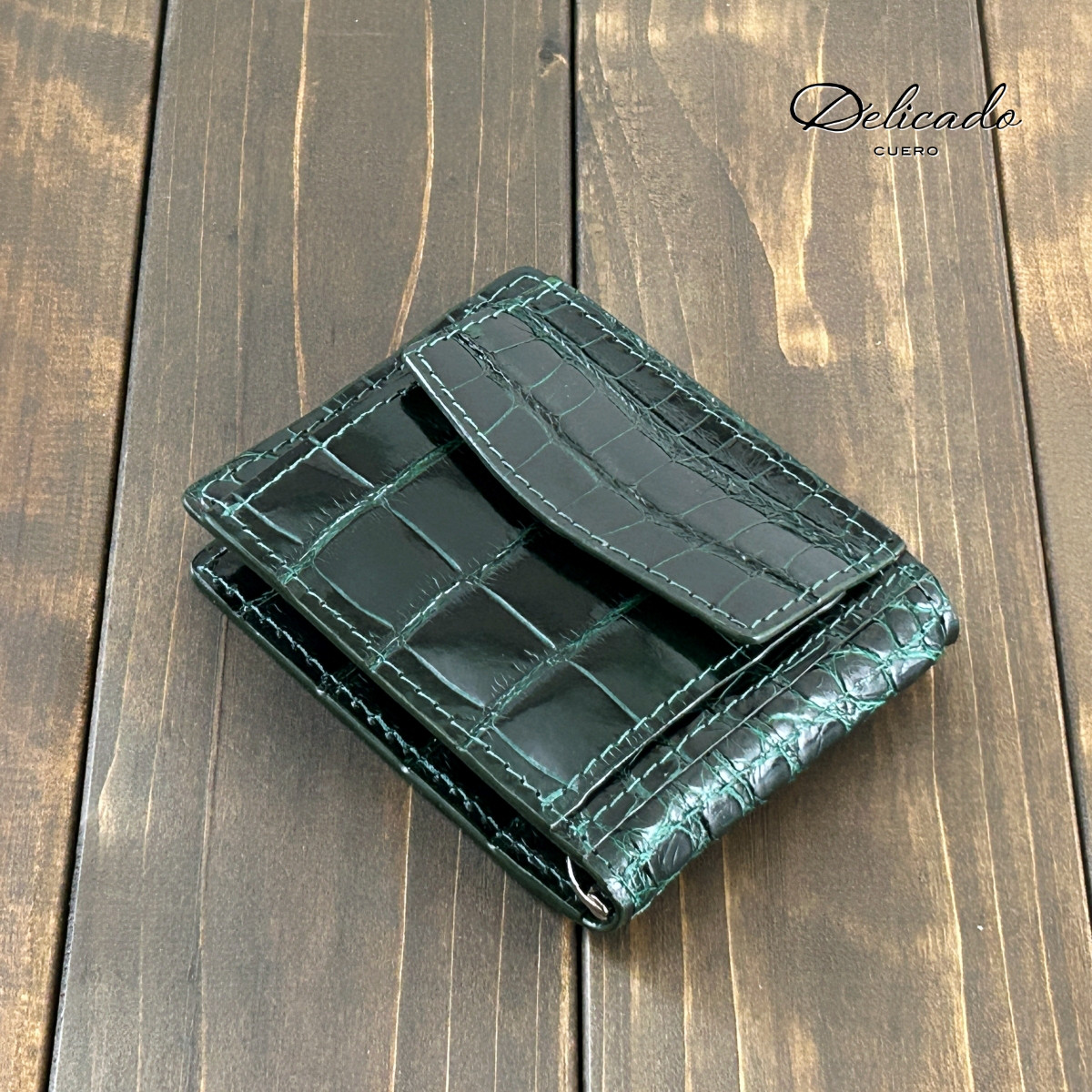 アリゲーター 無双 マネークリップ ダークグリーン