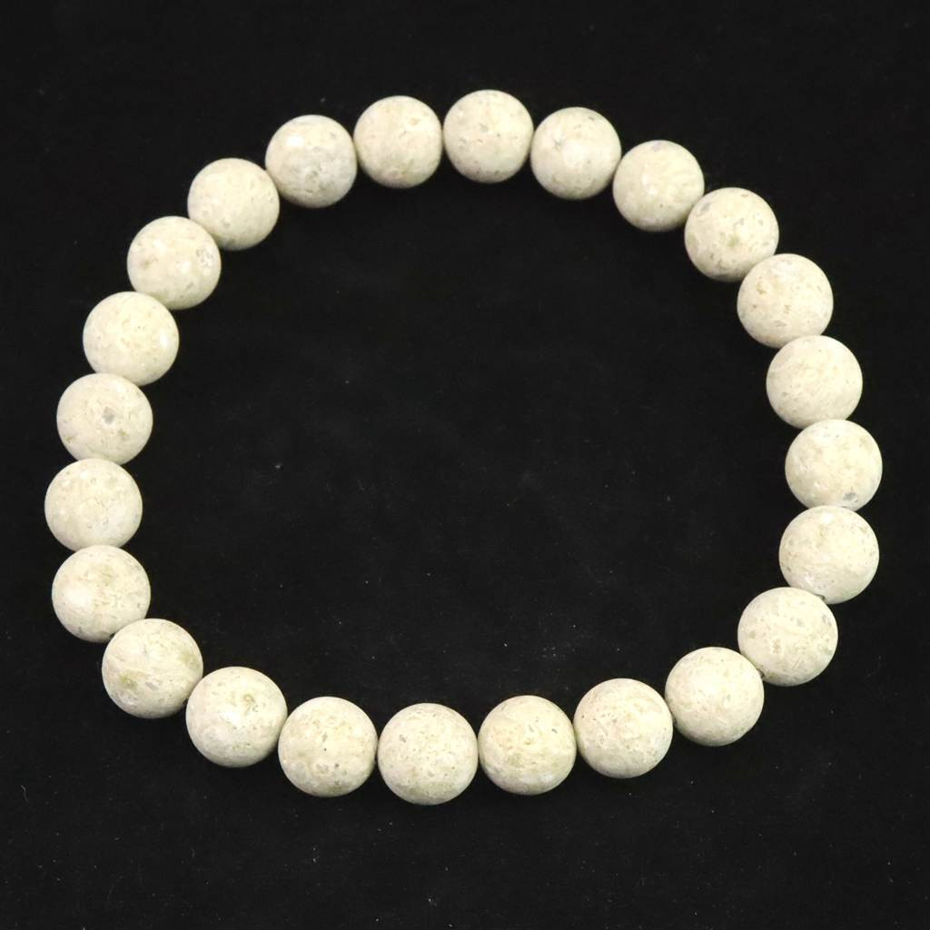 兵庫県産 タツナイト 竜山石 黄　8mmブレスレット　 16.3ｇ #47395