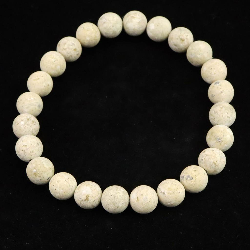 兵庫県産 タツナイト 竜山石 黄　8mmブレスレット　 16.2ｇ #60244