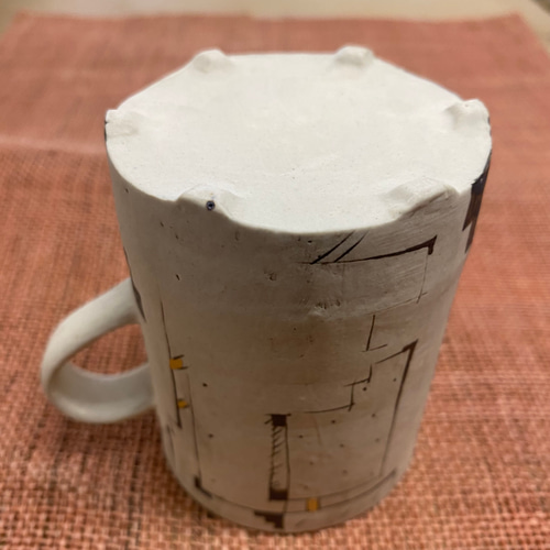幾何学模様の陶器マグカップ 30 Japanse mug cup マグカップ