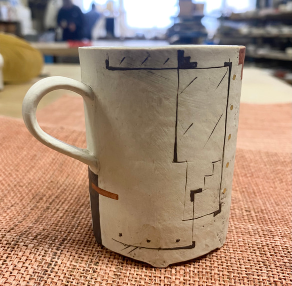 幾何学模様の陶器マグカップ 30 Japanse mug cup マグカップ