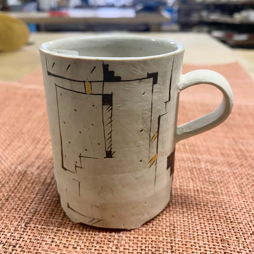 幾何学模様の陶器マグカップ 30 Japanse mug cup マグカップ