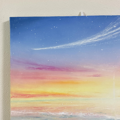 Earth【原画】幸せの流れ星〜虹色の夜明け (チョークアート.オイル