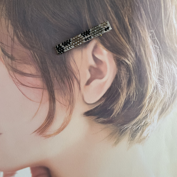 ▲ヘアクリップ▲中＊ハニカム＊Ａ〜Ｊ＊クリスタルデコレーション 10枚目の画像