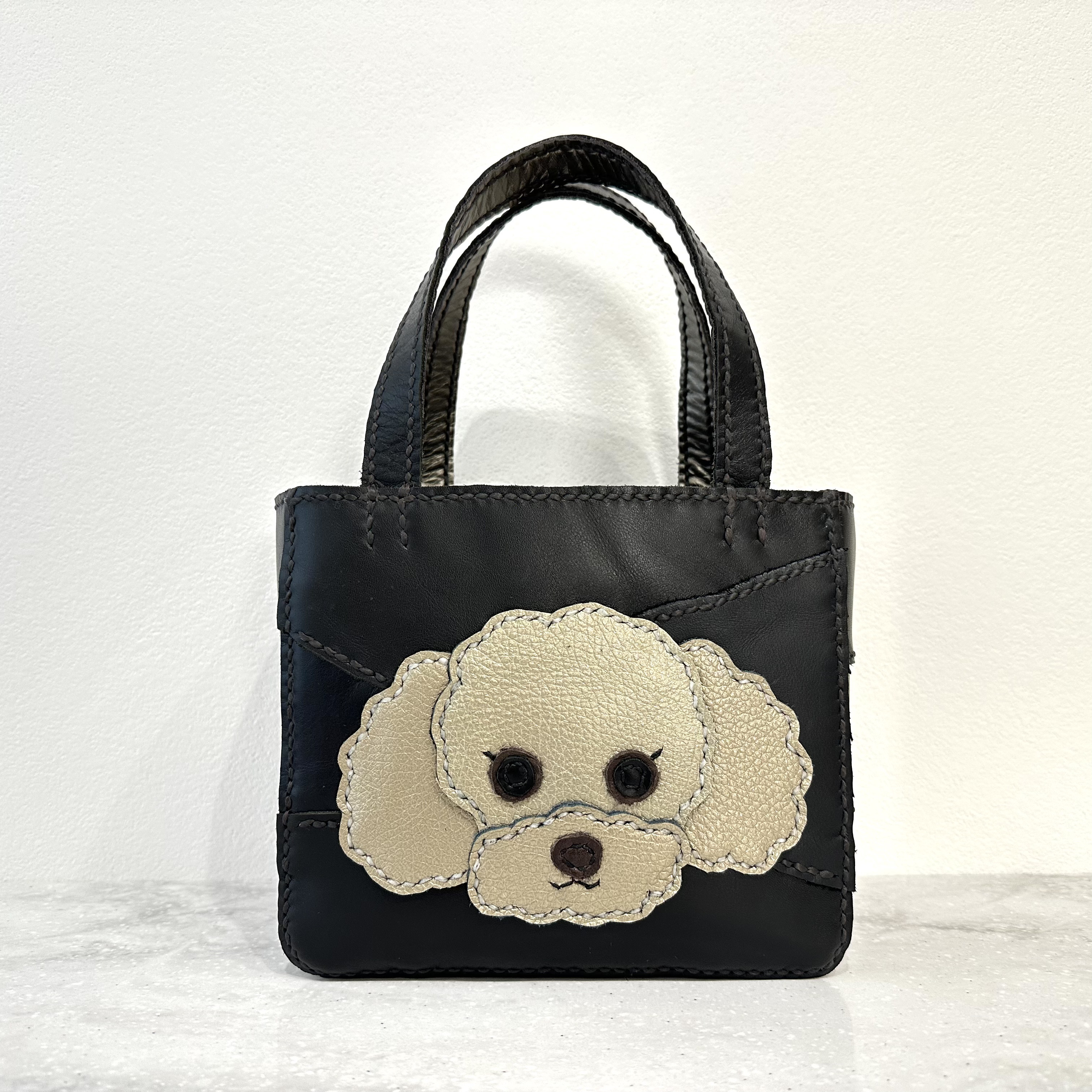 本革☆パッチワーク☆手縫い カバン お散歩バッグ ハンドメイド